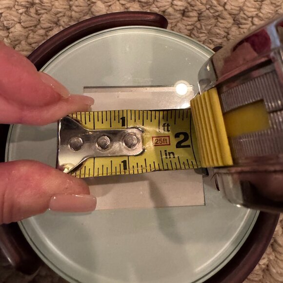 Set of 4 beautiful and contemporary frosted glass coasters with mahogany holder - Picture 5 of 5